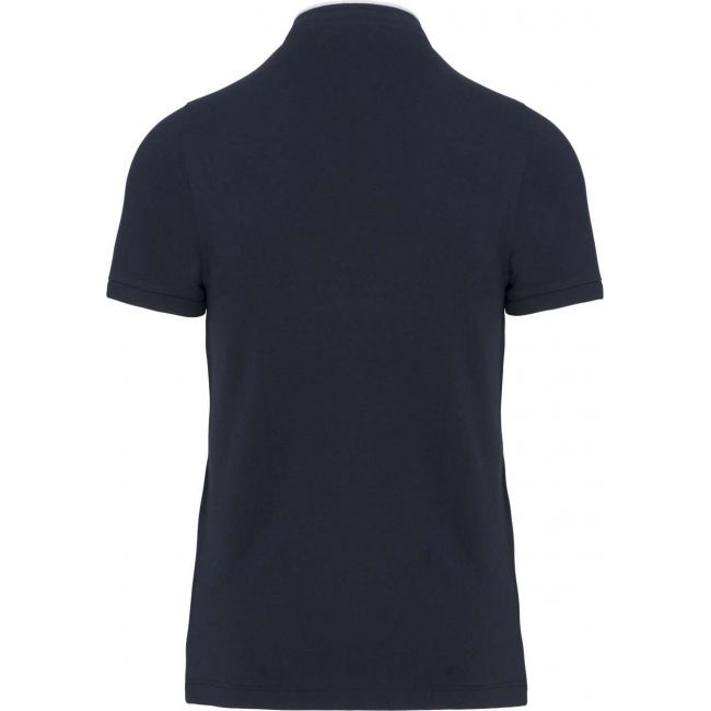 Men's short sleeve polo shirt with mandarin collar culoare navy/white marimea xs