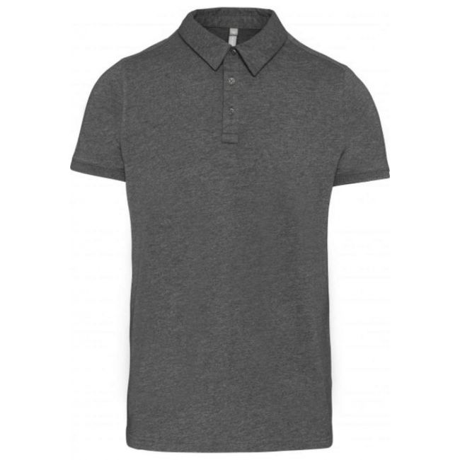 Men's short sleeved jersey polo shirt culoare grey heather marimea m