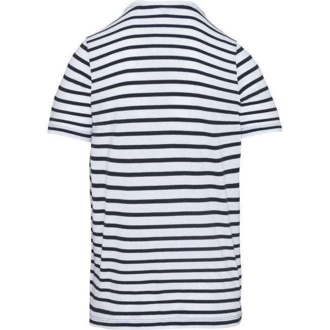 Kids' striped short sleeve sailor t-shirt with pocket culoare striped white/navy marimea 10/12
