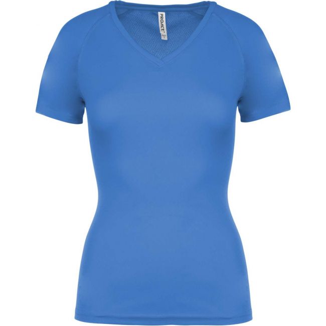 Ladies’ v-neck short sleeve sports t-shirt culoare sporty royal blue marimea l