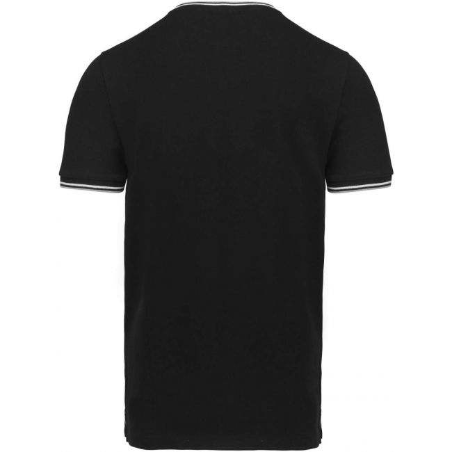 Men's piquÉ knit v-neck t-shirt culoare black/light grey/white marimea l