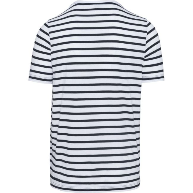 Striped short sleeve sailor t-shirt with pocket culoare striped white/navy marimea xl