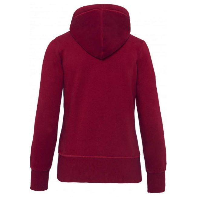 Ladies' vintage zipped hooded sweatshirt culoare vintage dark red marimea xs