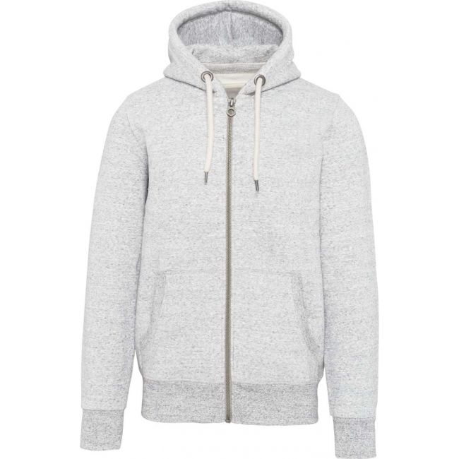 Men’s vintage zipped hooded sweatshirt culoare ash heather marimea s