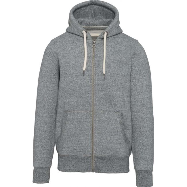 Men’s vintage zipped hooded sweatshirt culoare slub grey heather marimea m