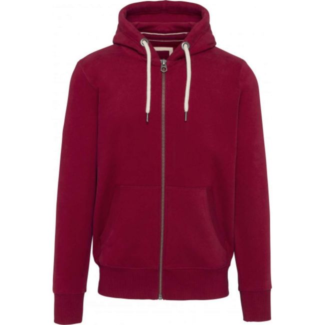 Men’s vintage zipped hooded sweatshirt culoare vintage dark red marimea s