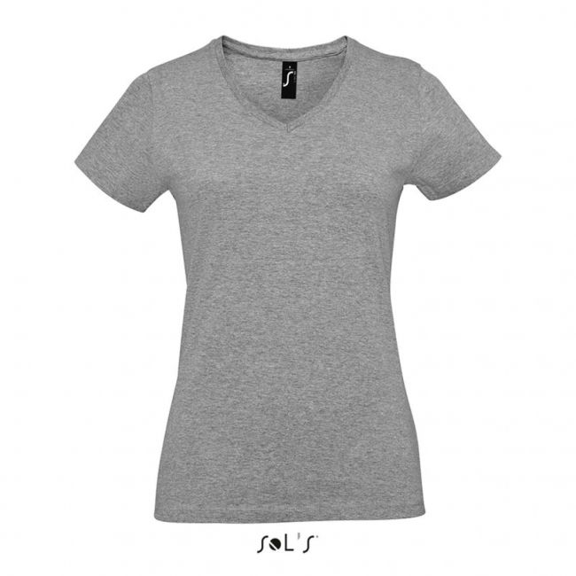 Sol's imperial v women - v-neck t-shirt culoare grey melange marimea s