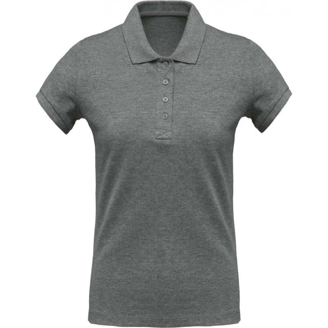 Ladies’ organic piquÉ short-sleeved polo shirt culoare grey heather marimea 2xl