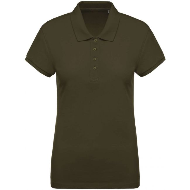 Ladies’ organic piquÉ short-sleeved polo shirt culoare mossy green marimea xl