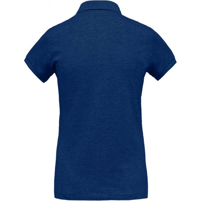 Ladies’ organic piquÉ short-sleeved polo shirt culoare ocean blue heather marimea l