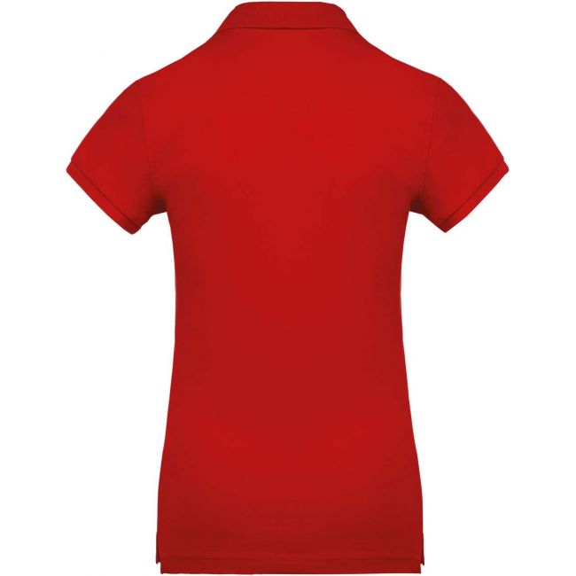 Ladies’ organic piquÉ short-sleeved polo shirt culoare red marimea m