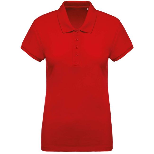 Ladies’ organic piquÉ short-sleeved polo shirt culoare red marimea xs