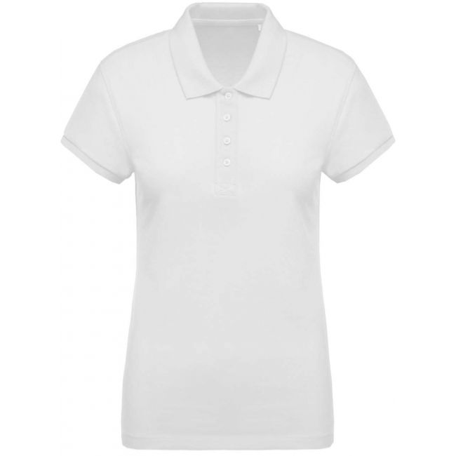 Ladies’ organic piquÉ short-sleeved polo shirt culoare white marimea xs