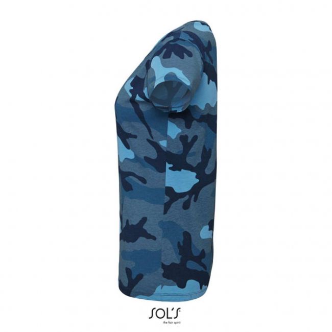 Sol's camo women - round collar t-shirt culoare blue camo marimea m