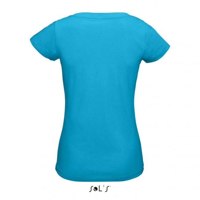 Sol's moon - women’s v-neck t-shirt culoare aqua marimea s