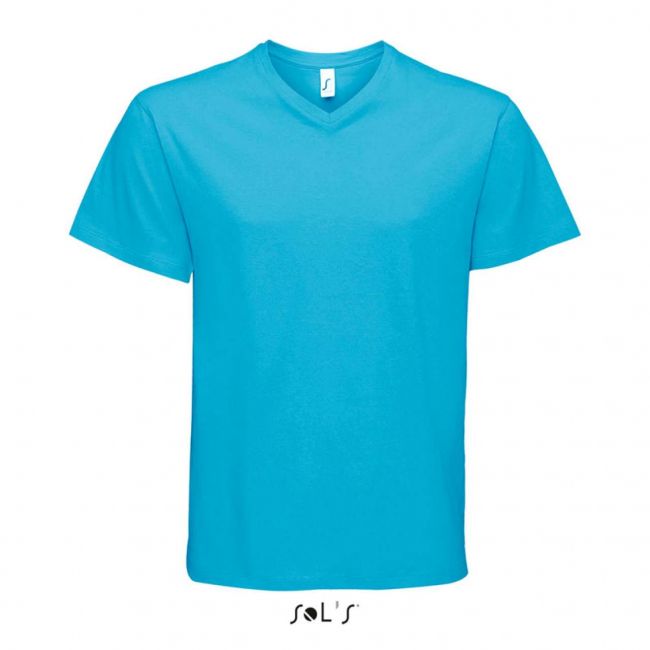 Sol's victory - men's v-neck t-shirt culoare aqua marimea 3xl