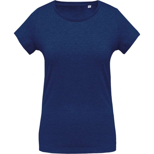 Ladies’ organic cotton crew neck t-shirt culoare ocean blue heather marimea xs