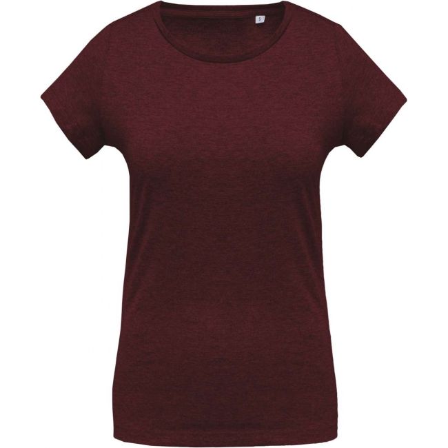 Ladies’ organic cotton crew neck t-shirt culoare wine heather marimea 2xl