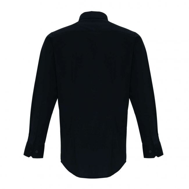 Men's stretch-fit cotton poplin long sleeve shirt culoare black marimea 2xl