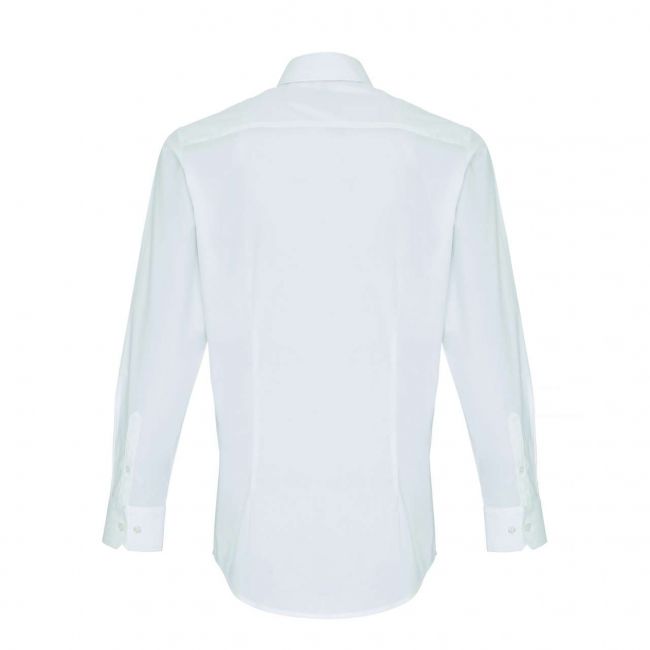 Men's stretch-fit cotton poplin long sleeve shirt culoare white marimea 2xl