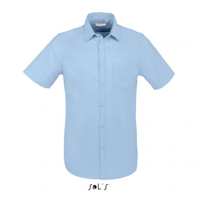 Sol's brisbane fit - short sleeve oxford men's shirt culoare sky blue marimea s