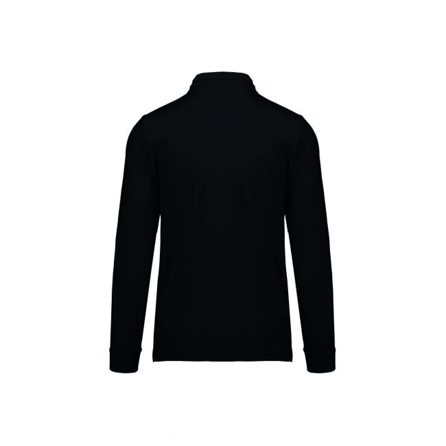 Adult cool plus® long-sleeved polo shirt culoare black marimea m