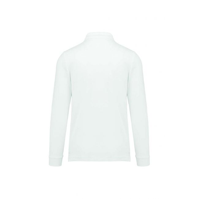 Adult cool plus® long-sleeved polo shirt culoare white marimea m