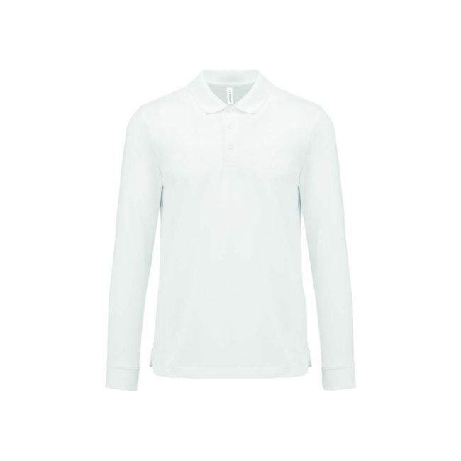 Adult cool plus® long-sleeved polo shirt culoare white marimea xl