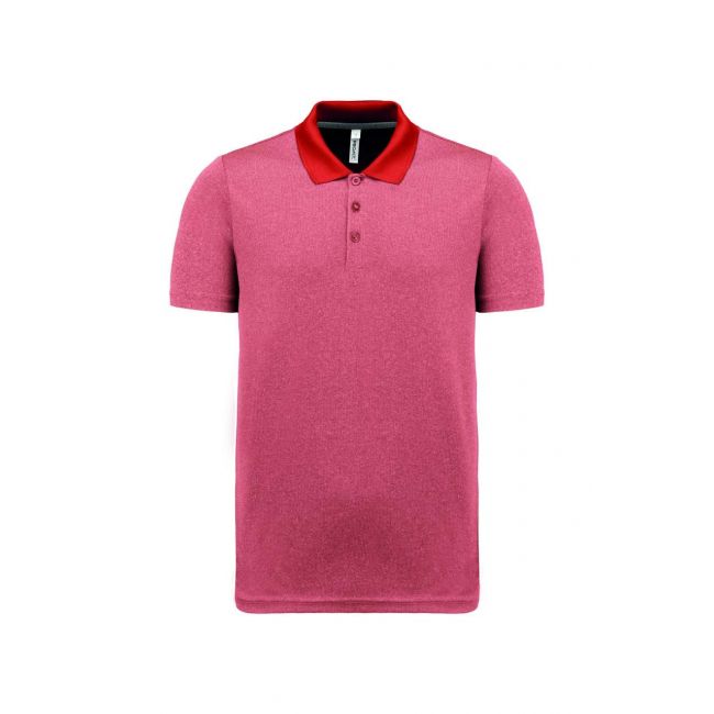 Adult short-sleeved marl polo shirt culoare coral heather marimea l