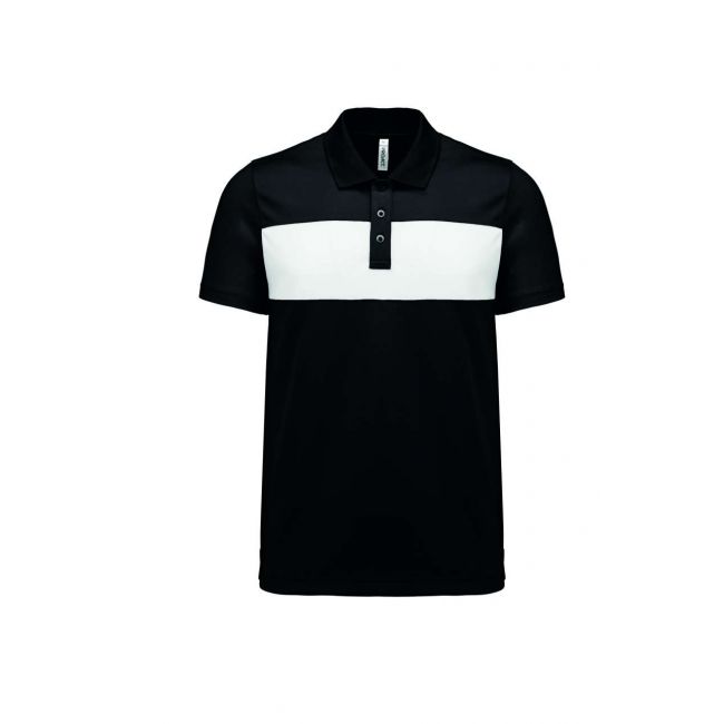 Adult short-sleeved polo-shirt culoare black/white marimea m