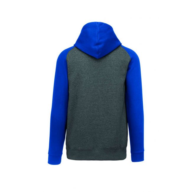 Adult two-tone hooded sweatshirt culoare grey heather/sporty royal blue marimea 3xl