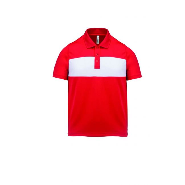 Kids' short sleeve polo shirt culoare sporty red/white marimea 10/12