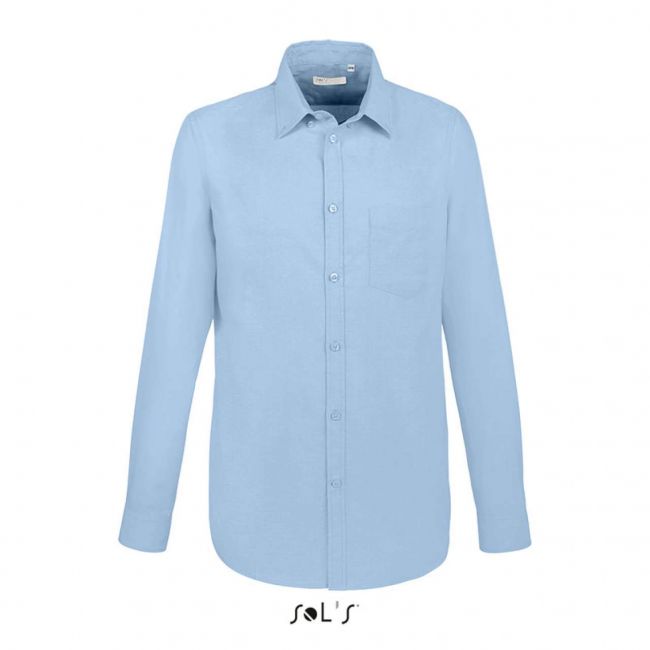 Sol's boston fit - long sleeve oxford men's shirt culoare sky blue marimea l