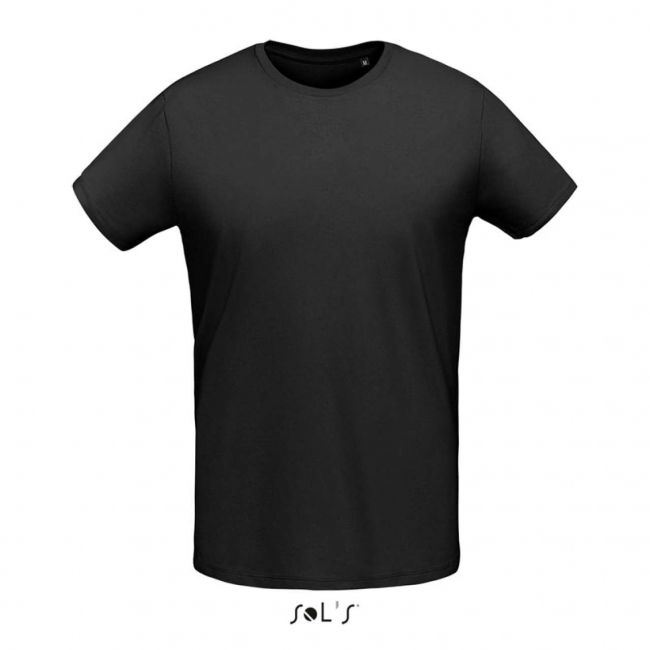 Sol's martin men - round-neck fitted jersey t-shirt culoare deep black marimea l