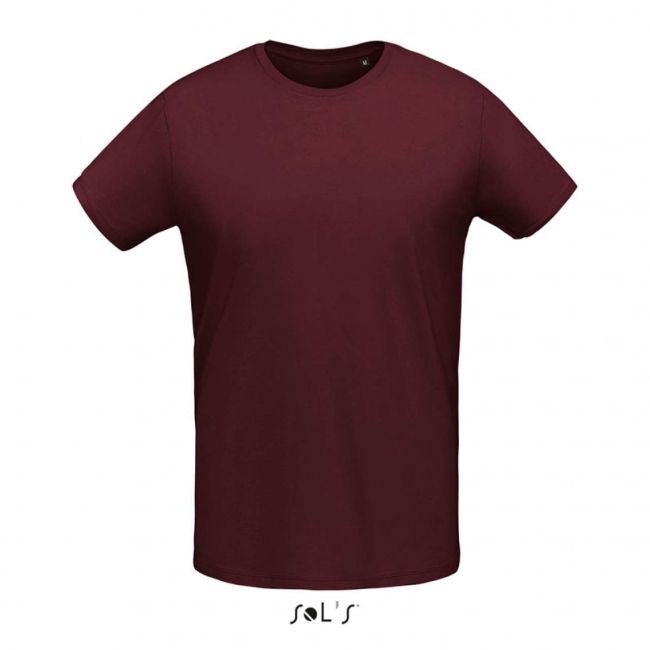 Sol's martin men - round-neck fitted jersey t-shirt culoare oxblood marimea xl