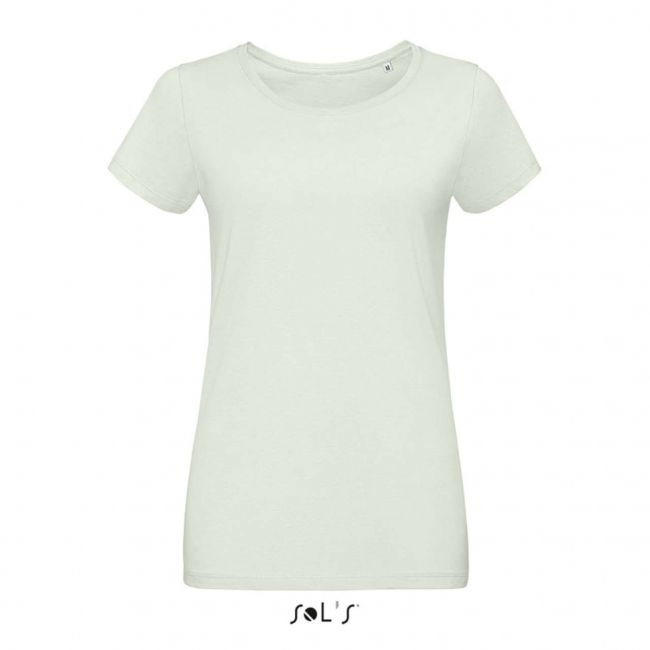 Sol's martin women - round-neck fitted jersey t-shirt culoare creamy green marimea 2xl