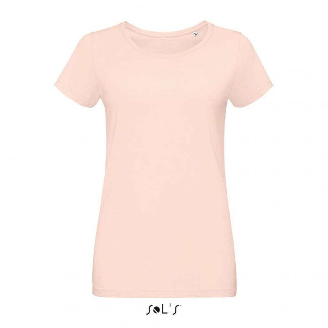 Sol's martin women - round-neck fitted jersey t-shirt culoare creamy pink marimea m