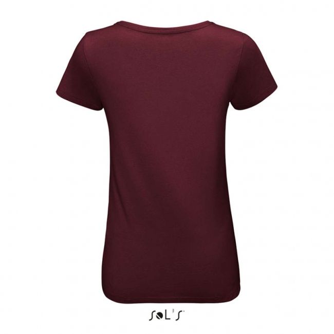 Sol's martin women - round-neck fitted jersey t-shirt culoare oxblood marimea l