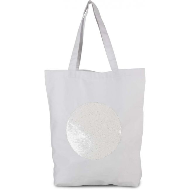 Sequin shopper bag culoare white marimea u