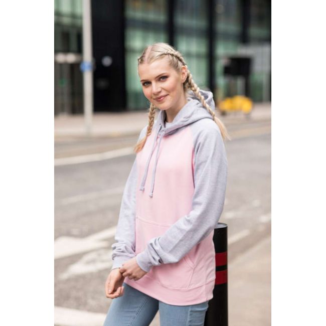 Baseball hoodie culoare baby pink/heather grey marimea 2xl