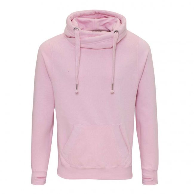 Cross neck hoodie culoare baby pink marimea m