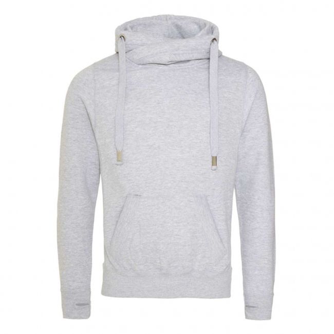 Cross neck hoodie culoare heather grey marimea s