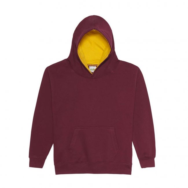 Kids varsity hoodie culoare burgundy/gold marimea 3/4