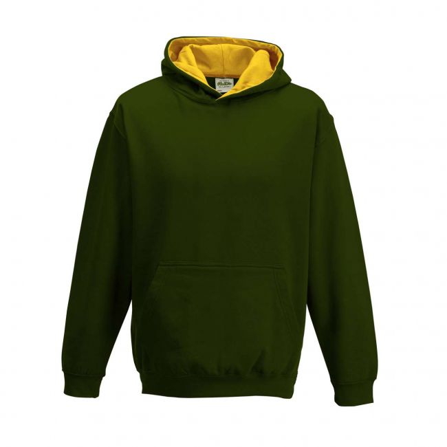 Kids varsity hoodie culoare forest green/gold marimea 7/8