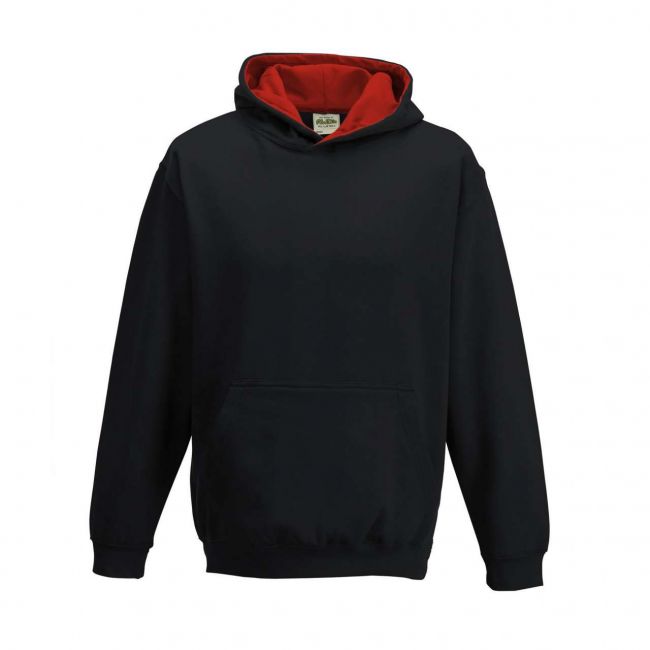 Kids varsity hoodie culoare jet black/fire red marimea 7/8