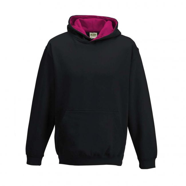 Kids varsity hoodie culoare jet black/hot pink marimea 12/13