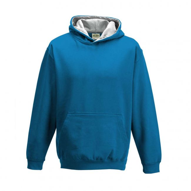 Kids varsity hoodie culoare sapphire blue/heather grey marimea 12/13