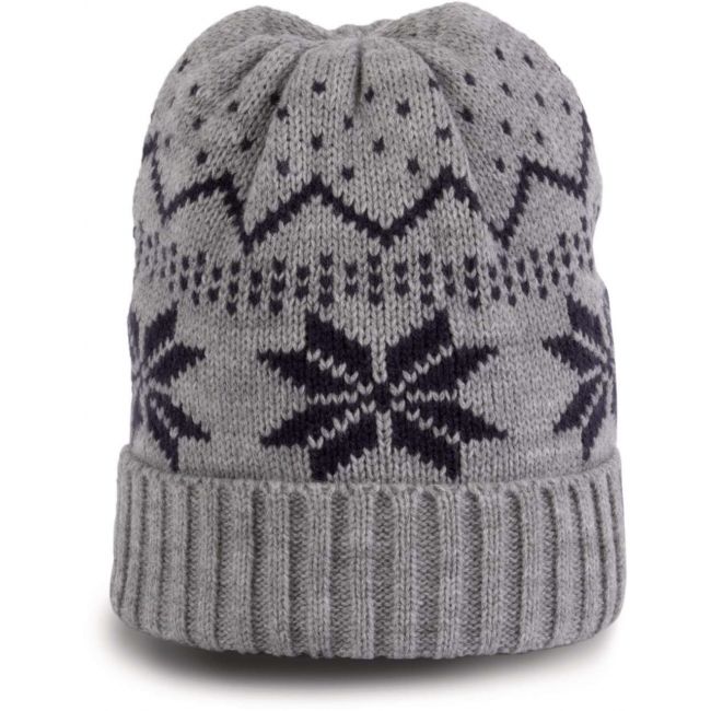 Beanie with christmas design culoare goose grey/fly blue marimea u