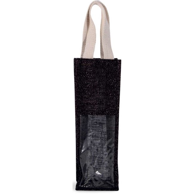 Jute bottle bag culoare black/silver marimea u