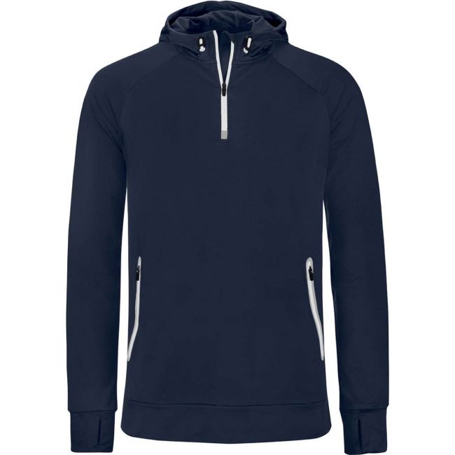 Zip neck hooded sports sweatshirt culoare navy marimea 3xl